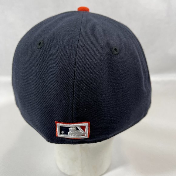 New Era 59Fifty Houston Astros Batting Practice 2024 Fitted  New Era 59FIFTY HOUSTON ASTROS Blue Orange 50TH ANNIV. Fitted Hat 7 1/4\
